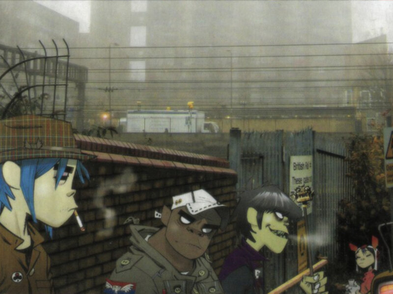 Gorillaz characters in urban setting