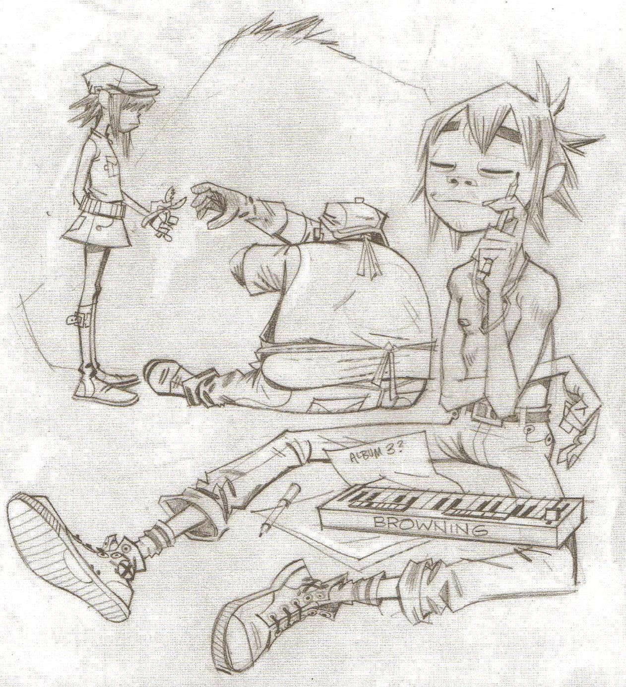 Gorillaz characters sketch