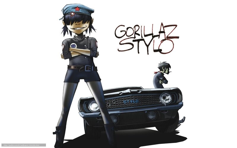 Gorillaz characters with car