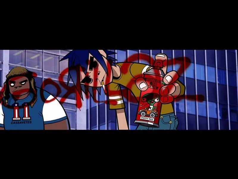 Gorillaz characters with spray paint