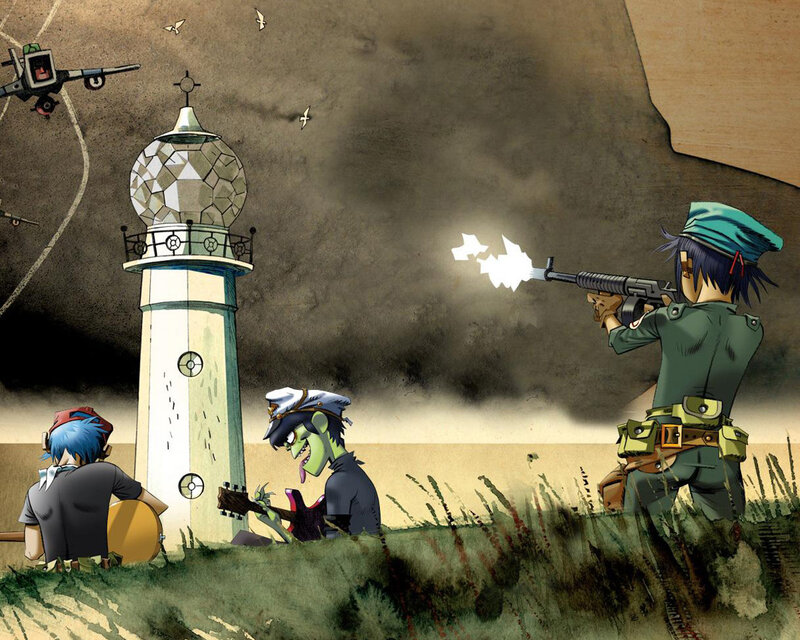 Gorillaz in combat scene