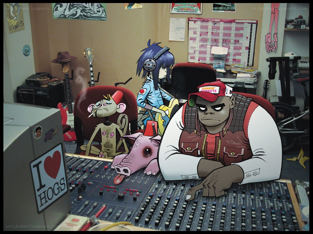 Gorillaz in the studio