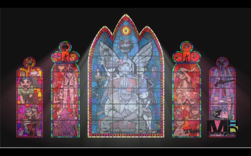 Gorillaz stained glass windows