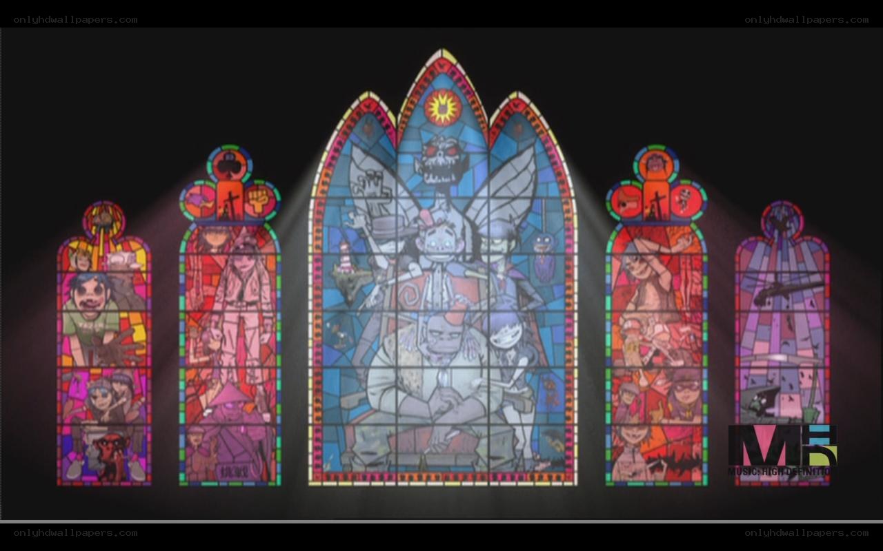 Gorillaz stained glass windows