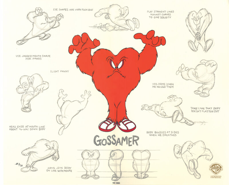Gossamer character design sheet