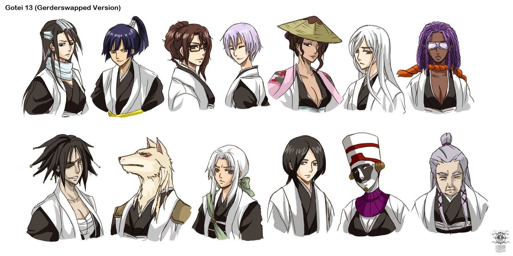 Gotei 13 character designs