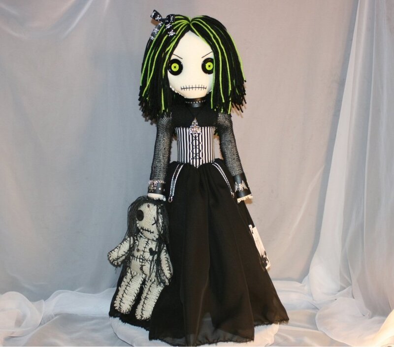 Goth Doll with Green Hair