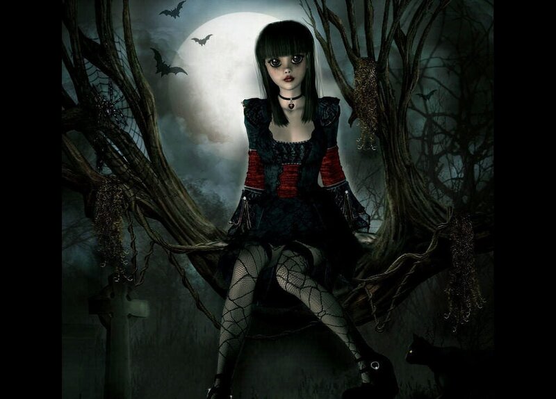 Goth Girl in Forest