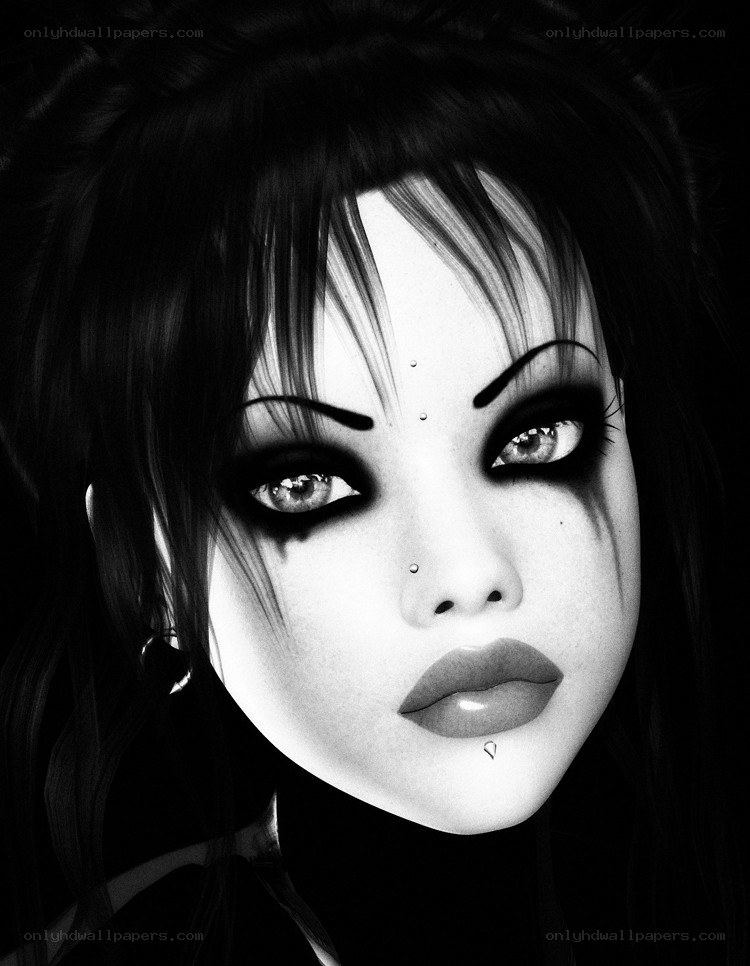 goth woman with dark makeup
