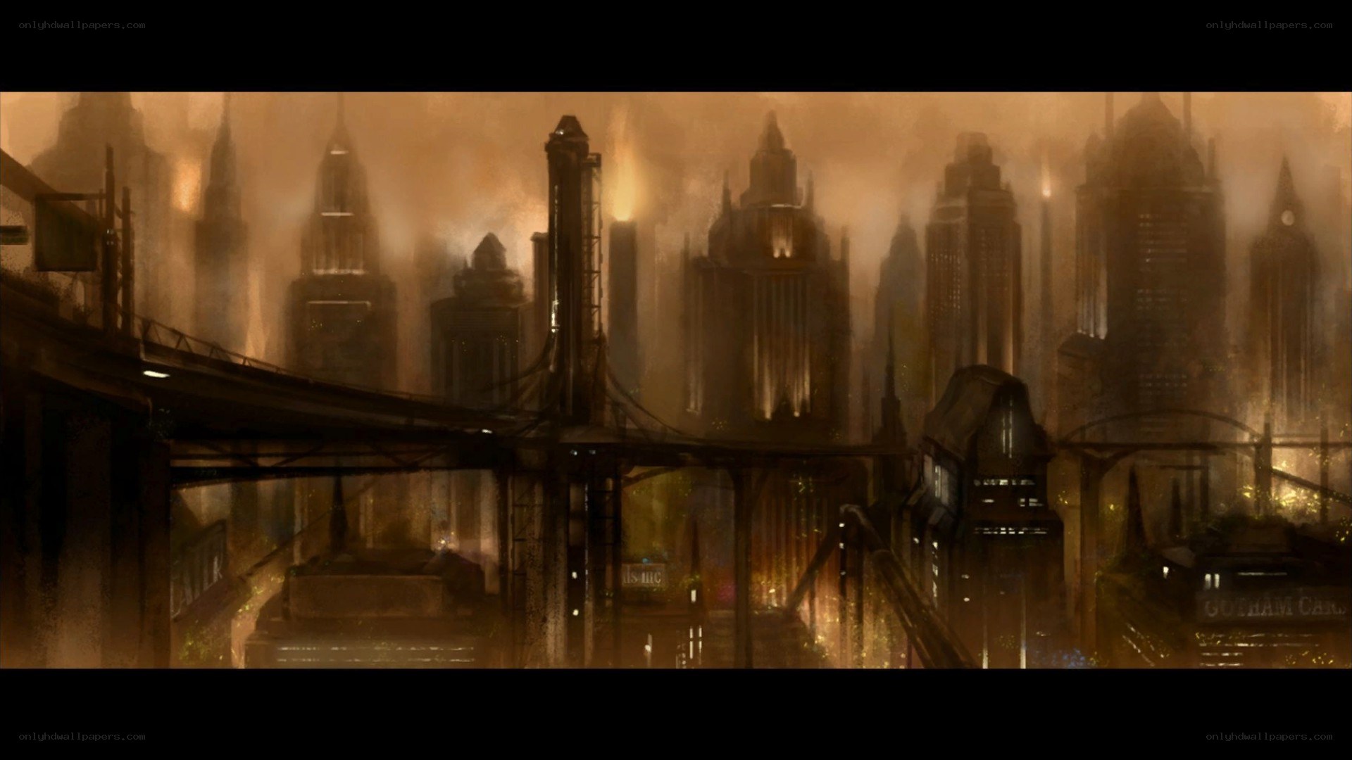 Gotham City at dusk