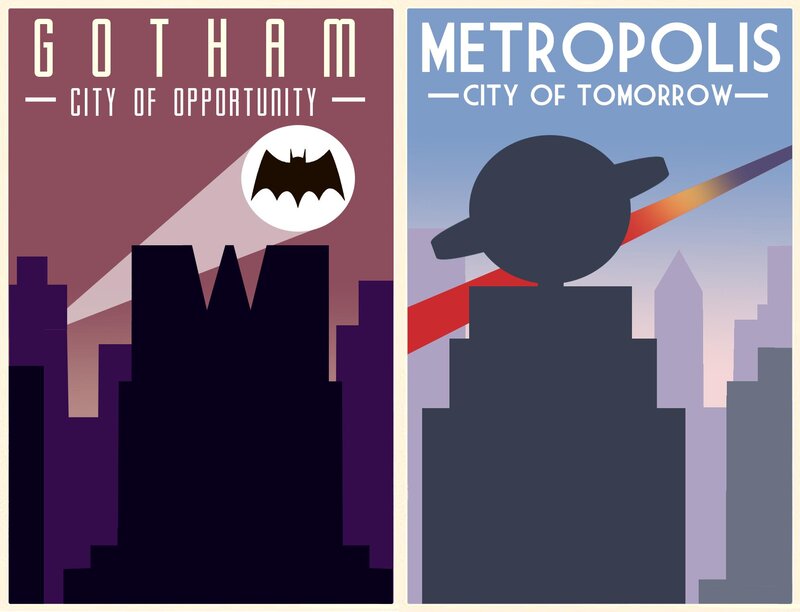 Gotham vs Metropolis poster