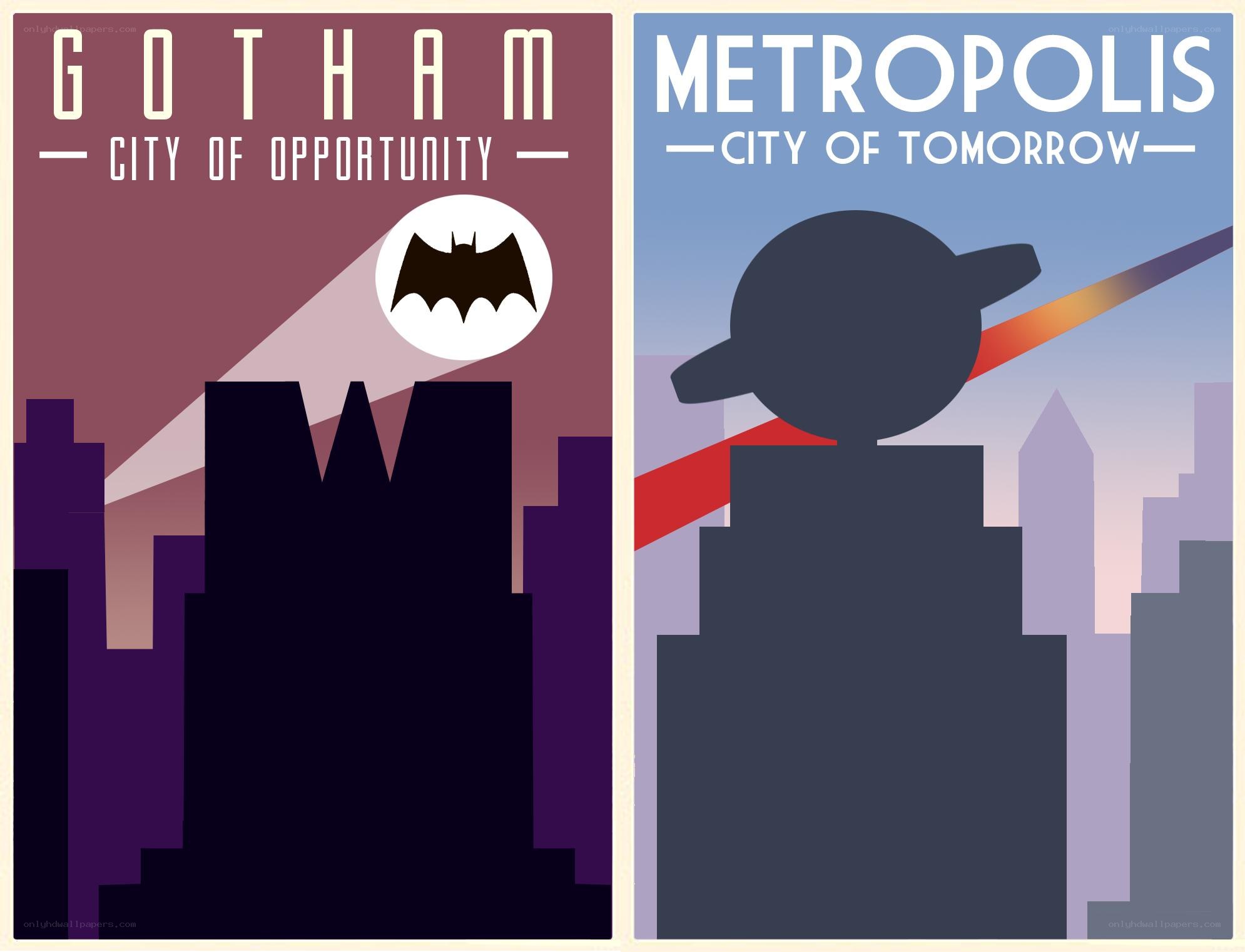 Gotham vs Metropolis poster