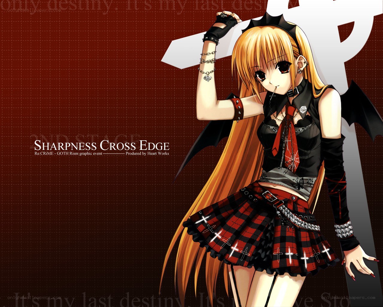 Gothic anime girl with cross