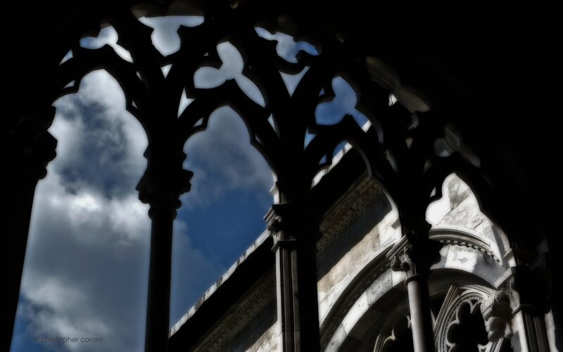Gothic arches against the sky