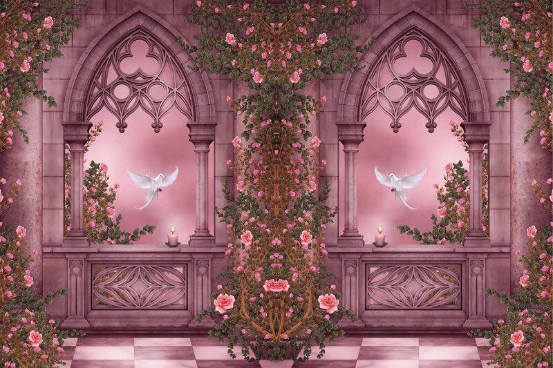 Gothic Arches with Doves