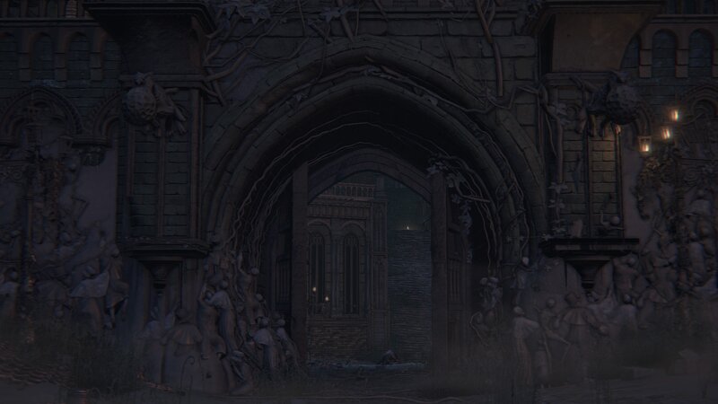 Gothic Archway with Statues