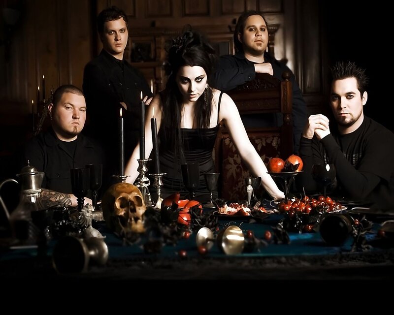 gothic band at dinner table