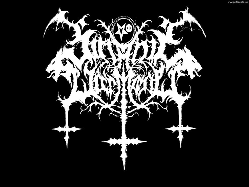 gothic band logo with wolves