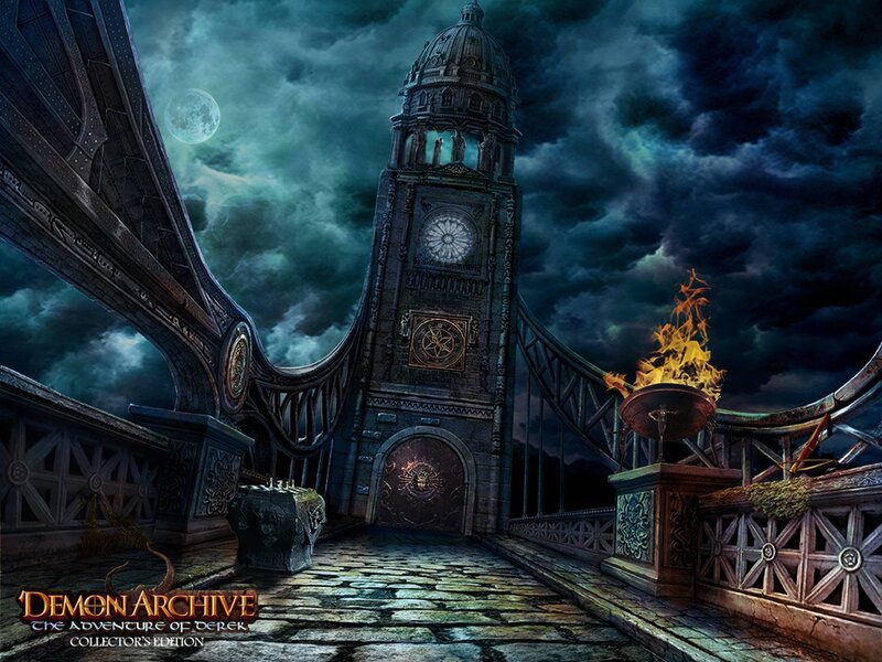 Gothic Bridge at Night — Dark Blue