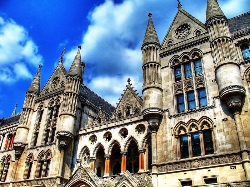 Gothic Building Facade — Blue