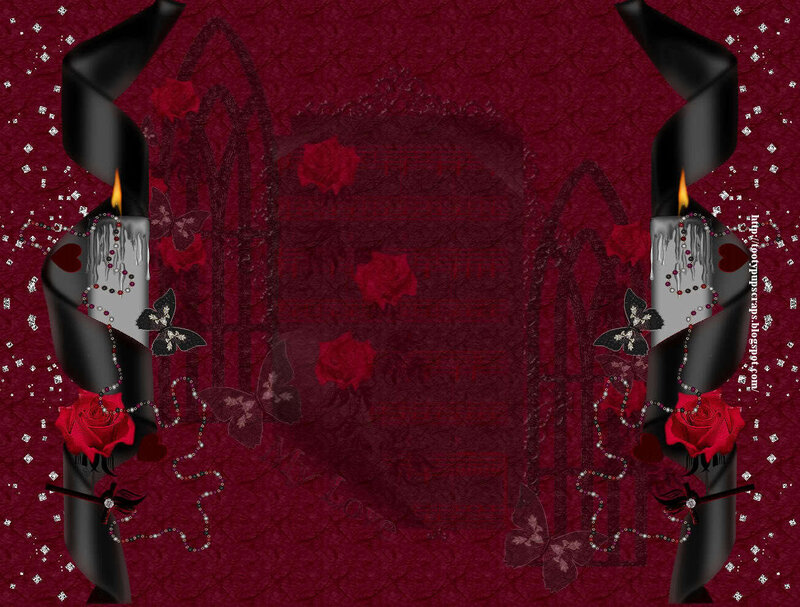 Gothic candle and rose design