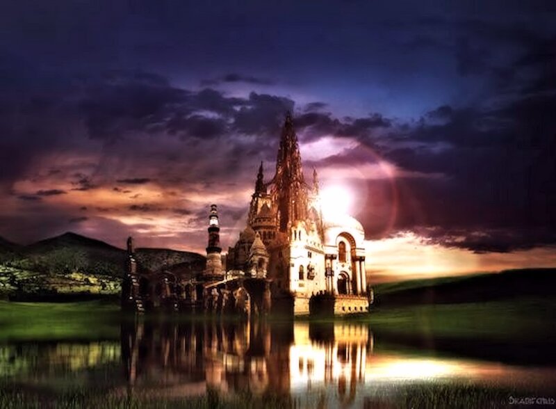 Gothic Castle at Dusk