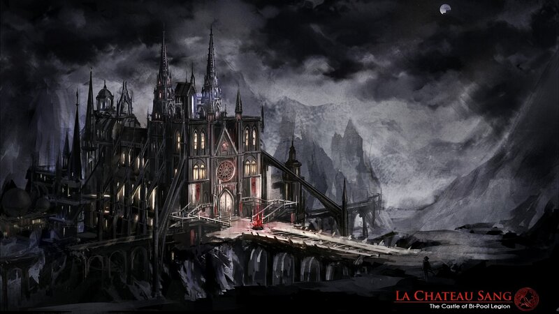Gothic Castle at Night — Black, Dramatic