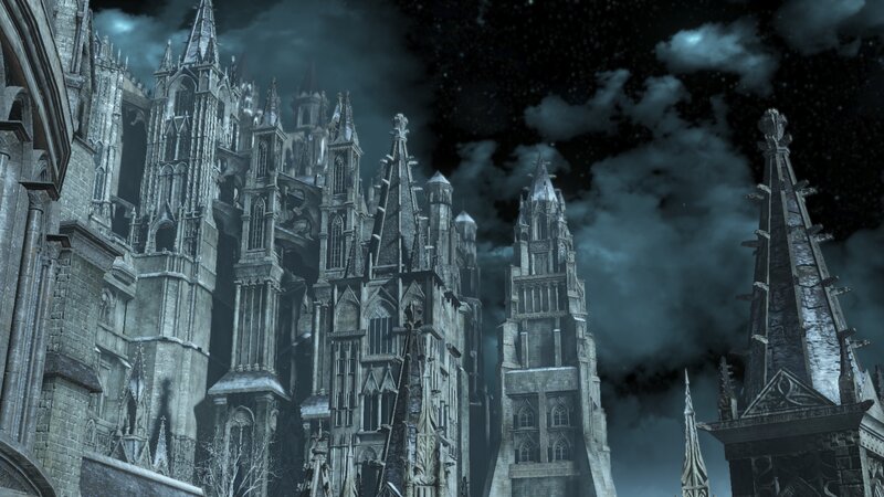 Gothic Castle at Night — Gray, Dark, Ominous