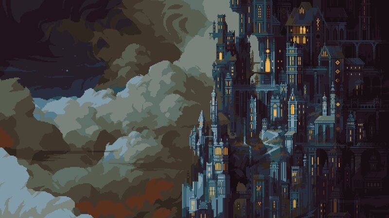 Gothic Castle in Clouds