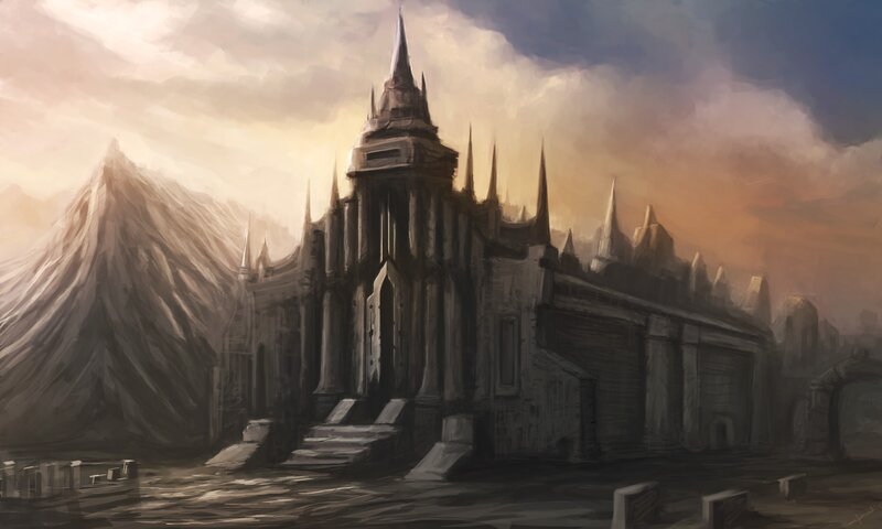 Gothic Castle in Desert