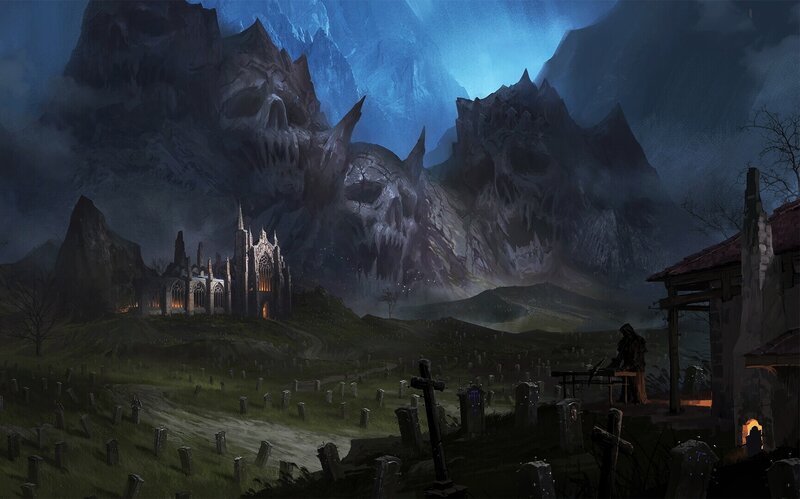 Gothic Castle in Mountains