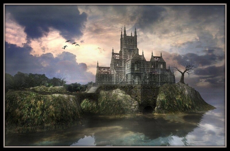 Gothic Castle on Island