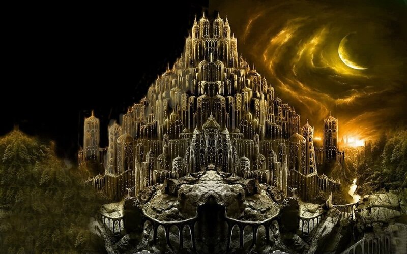 Gothic Castle on Mountain