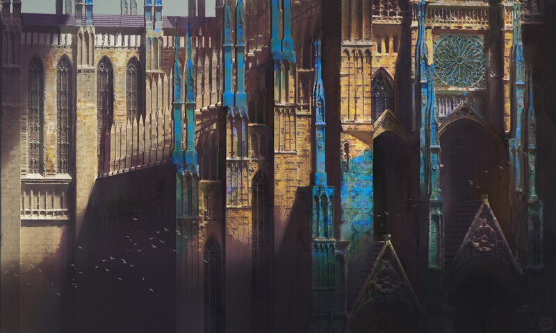 Gothic Cathedral Architecture — Blue