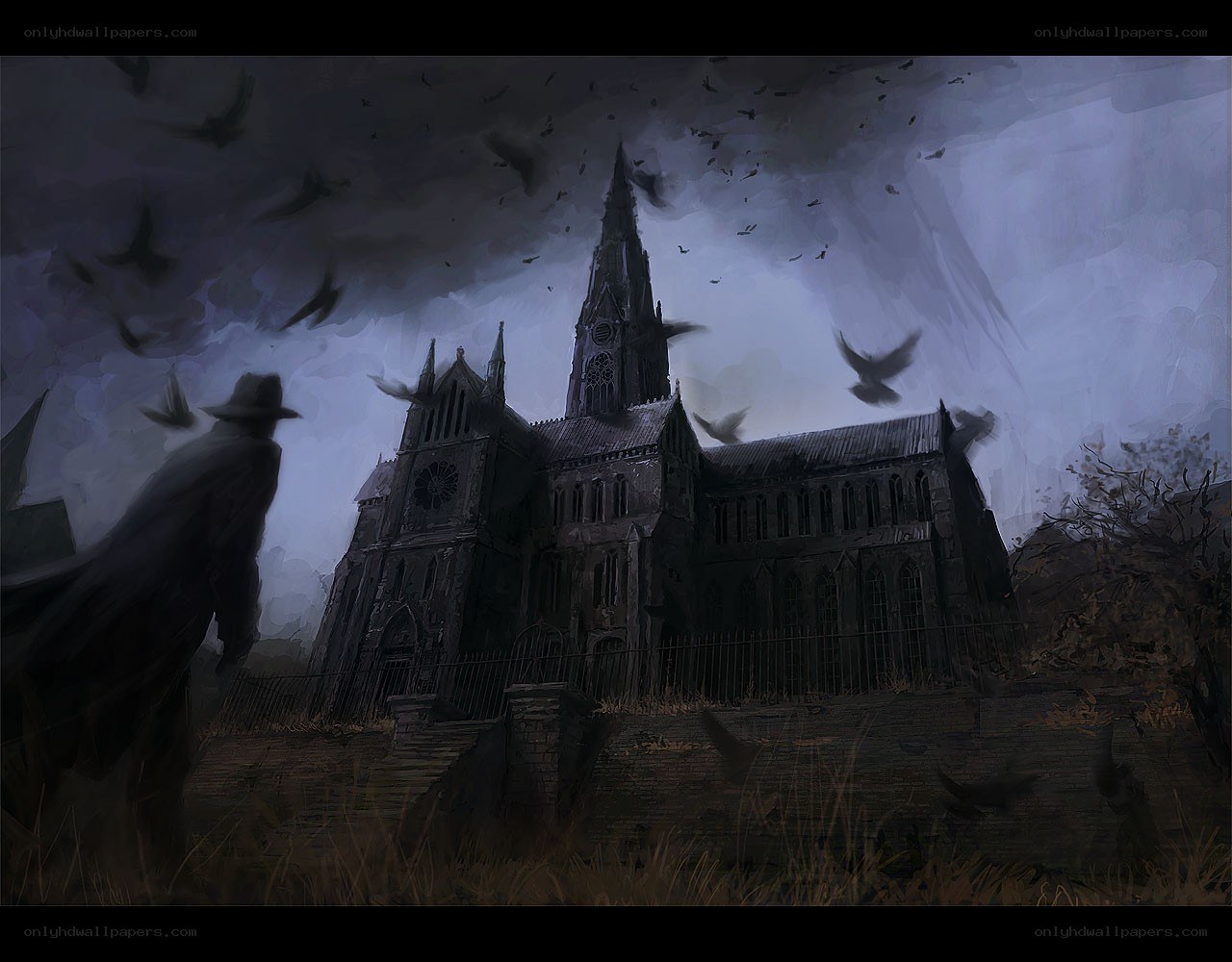 Gothic cathedral at dusk