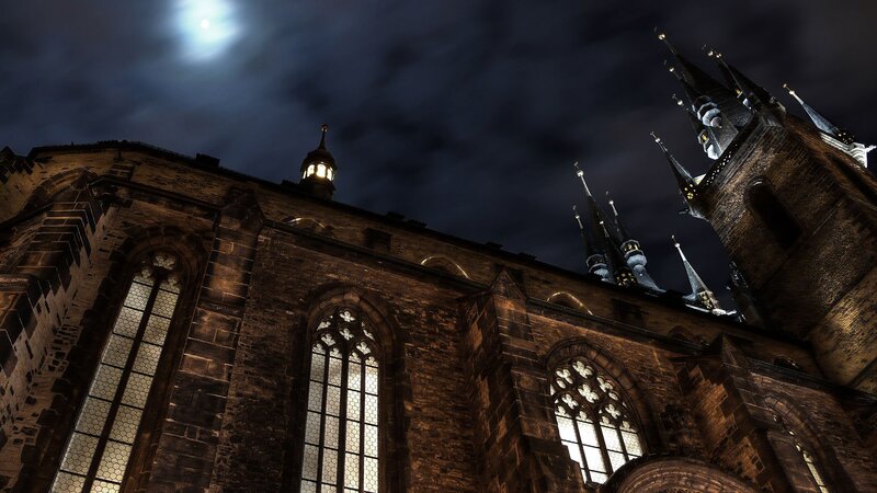 Gothic Cathedral at Night — Brown