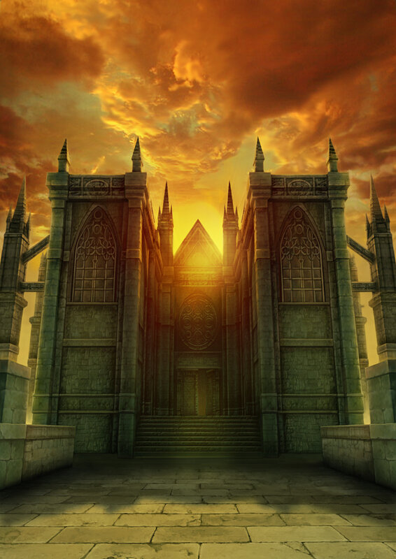 Gothic Cathedral at Sunset