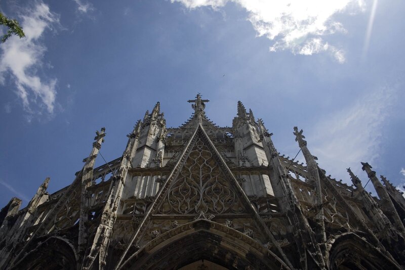 Gothic Cathedral Facade — Blue