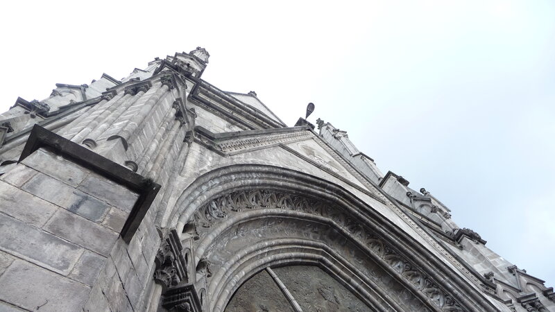 Gothic Cathedral Facade — Gray, Dramatic, Photograph