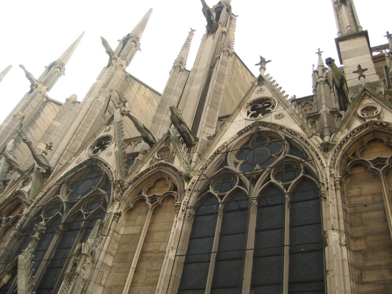Gothic Cathedral Facade — Gray, Dramatic
