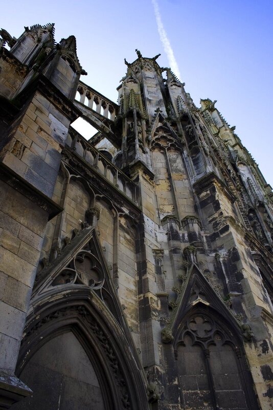 Gothic Cathedral Facade — Gray