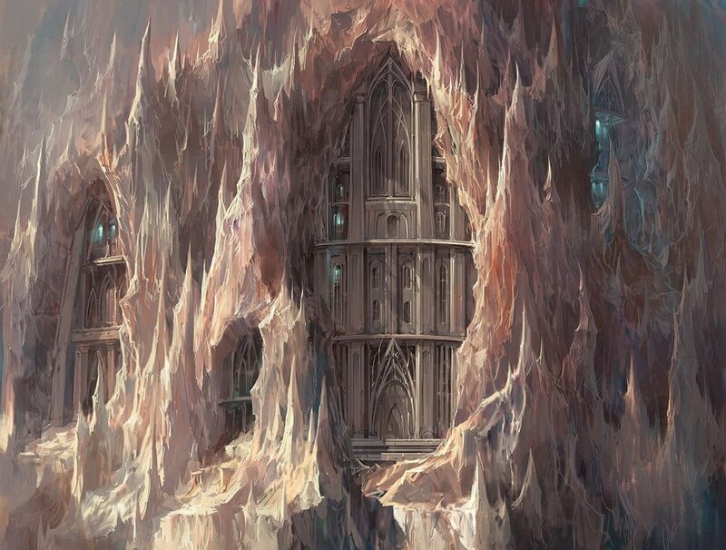 Gothic cathedral in a cave