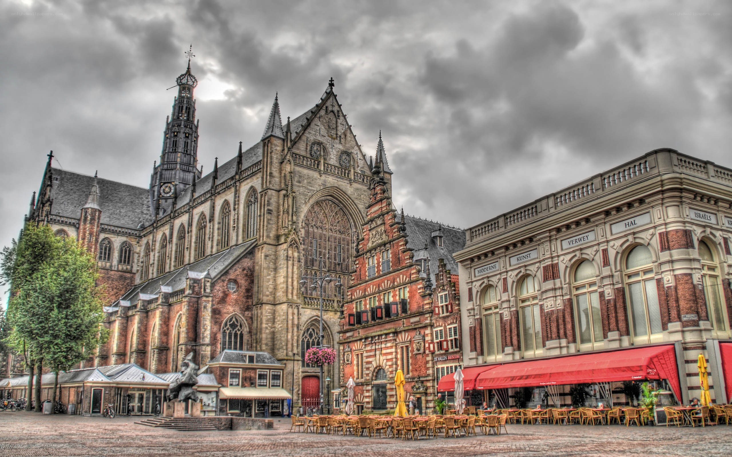 Gothic cathedral in Dutch square