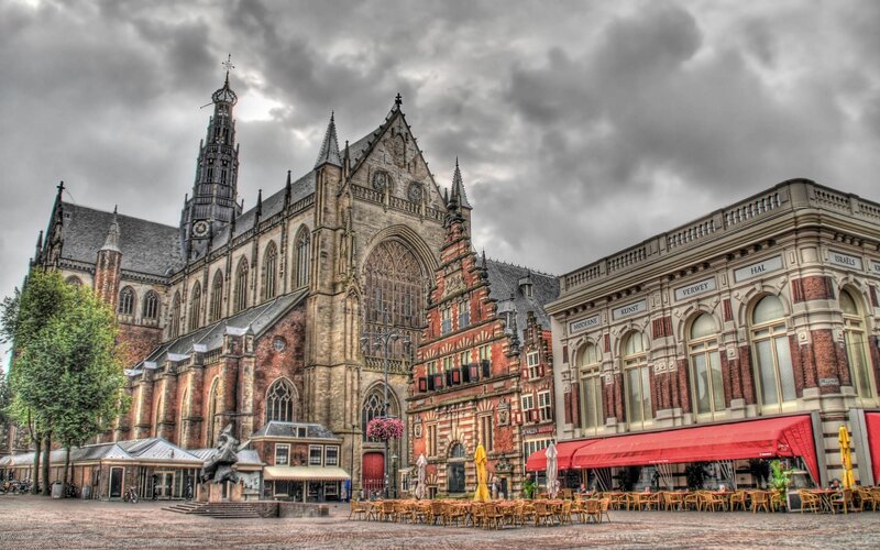 Gothic cathedral in Dutch square