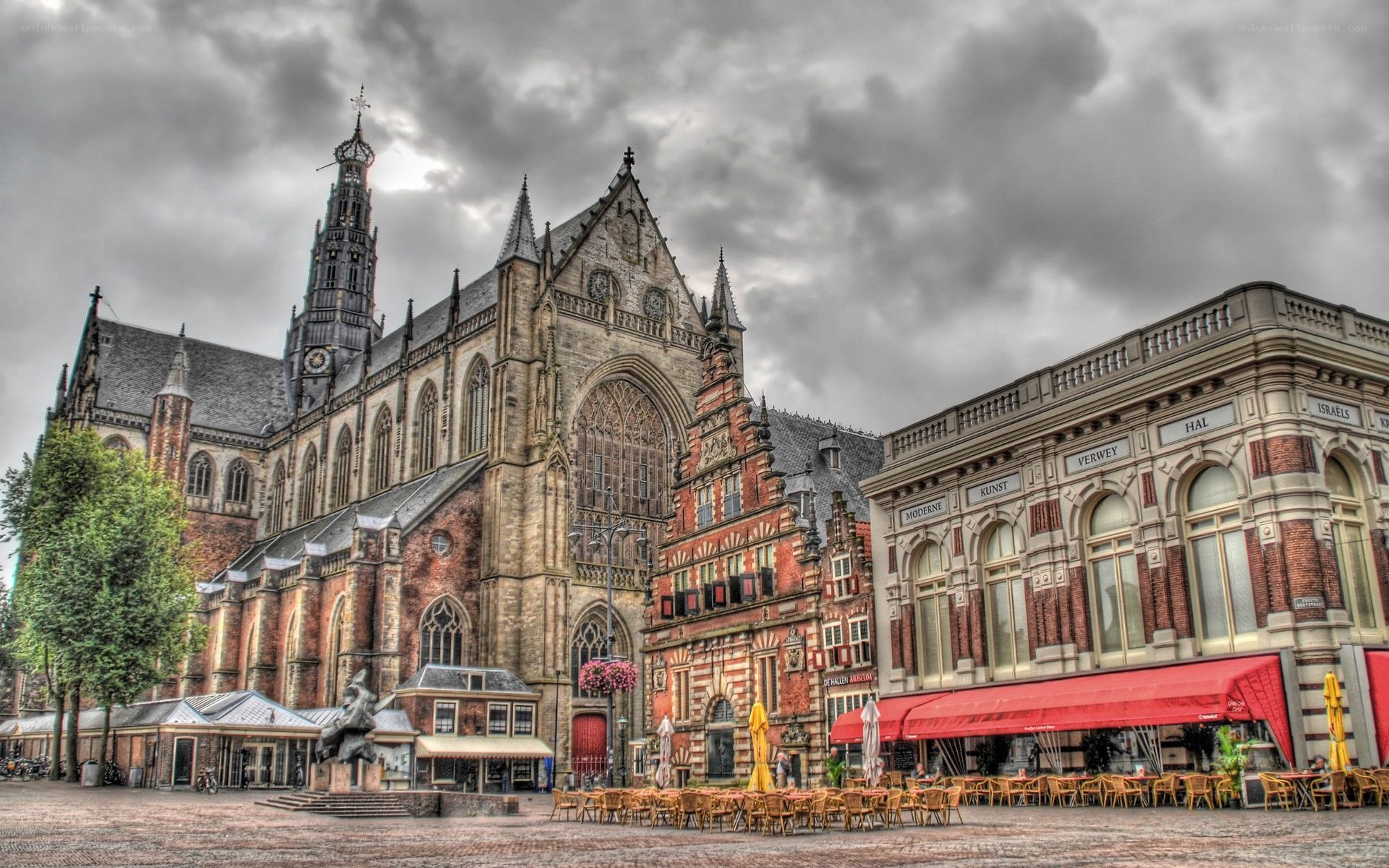 Gothic cathedral in Dutch square