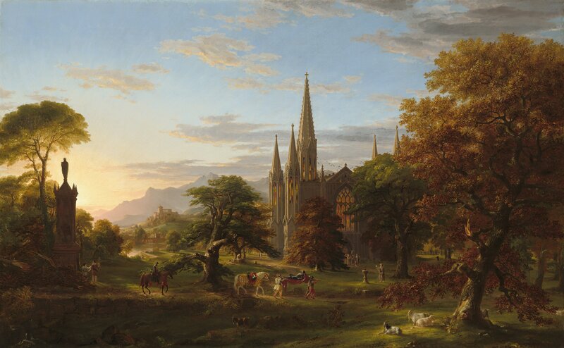 Gothic Cathedral in Landscape