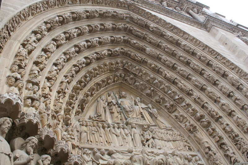 Gothic cathedral portal sculpture