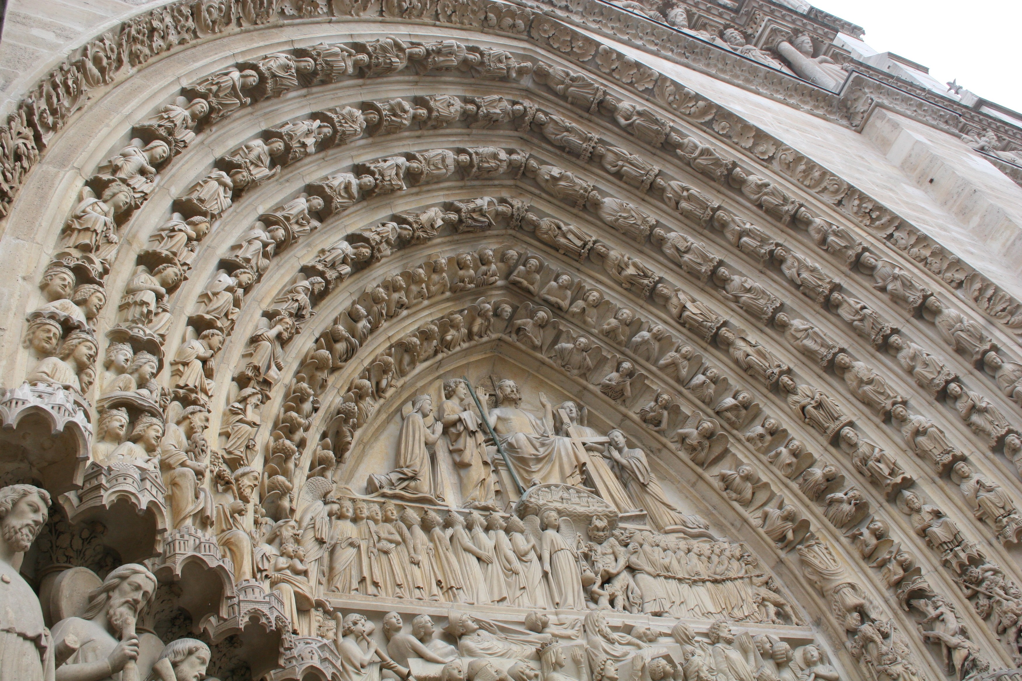 Gothic cathedral portal sculpture