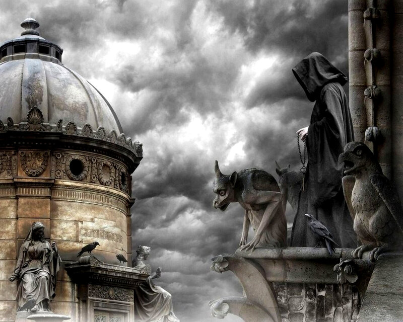 Gothic cathedral scene