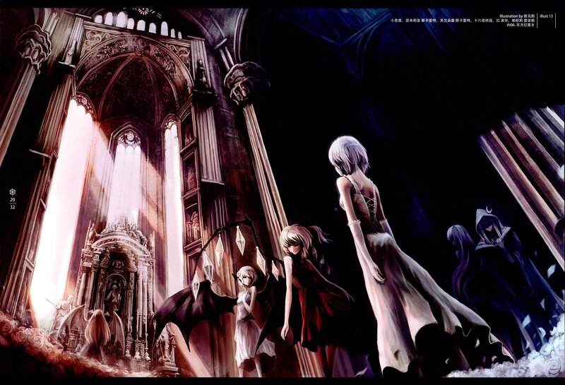 Gothic cathedral with figures